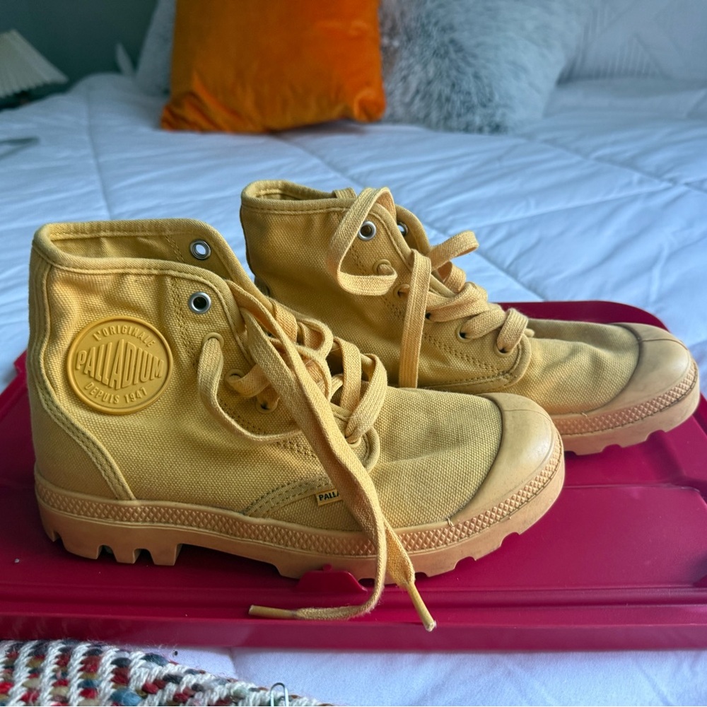 Palladium Mustard Canvas High-Tops